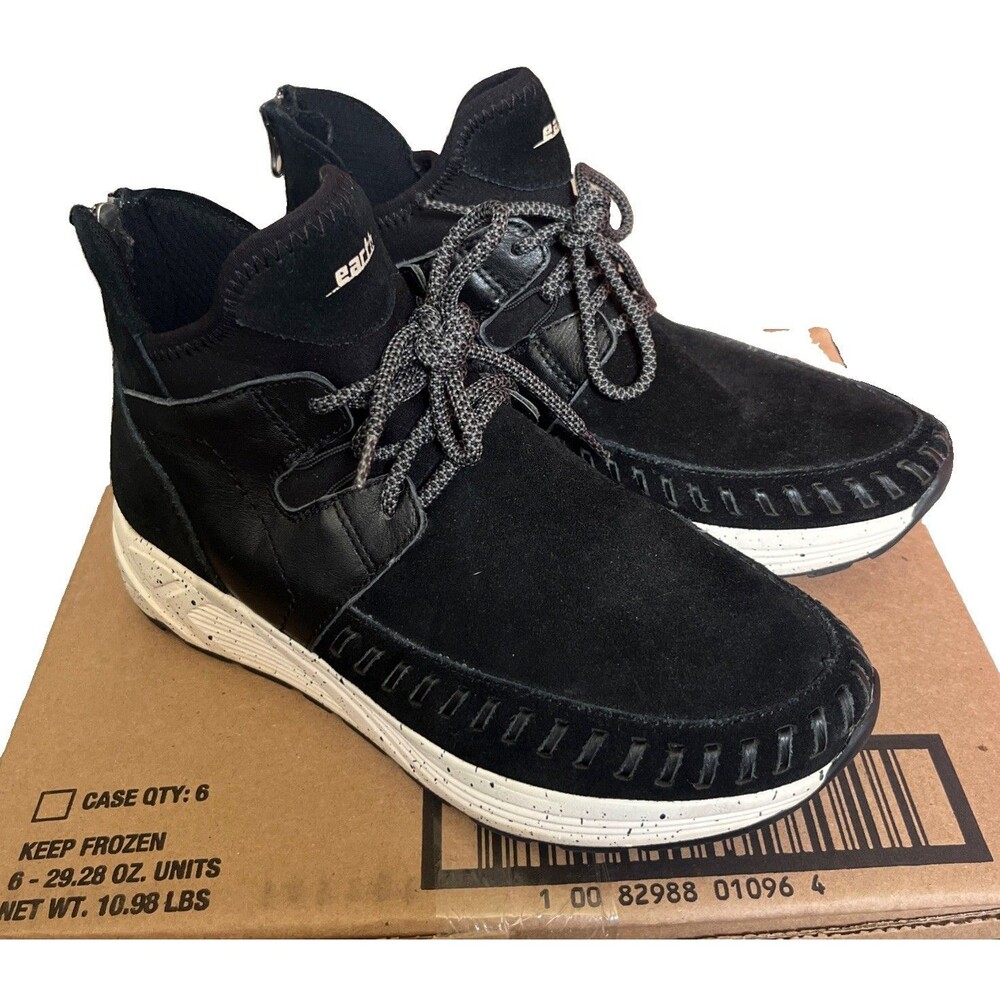 EARTH Jaunt Black  Suede Casual Walking Sneaker Boot Woman’s 8 Leather